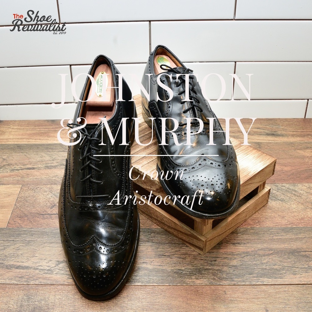 Vintage Johnston & Murphy Crown Aristocraft Shell Dress Shoes Size 12 - Picture 1 of 9